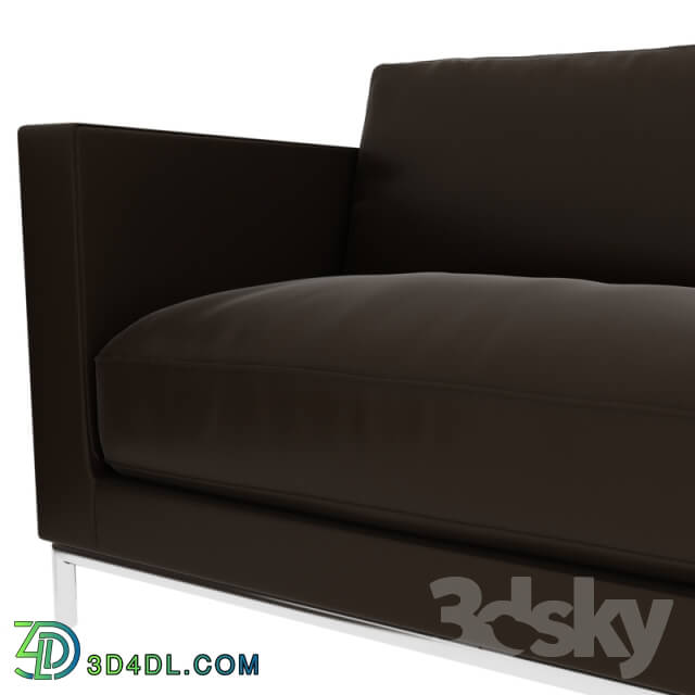 Sofa - brown leather sofa