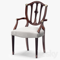 Chair - Theodore Alexander Palmerstones Brass Rosette Dinner ArmChair 
