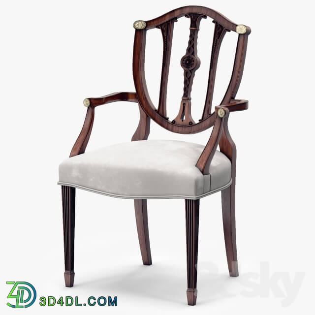 Chair - Theodore Alexander Palmerstones Brass Rosette Dinner ArmChair
