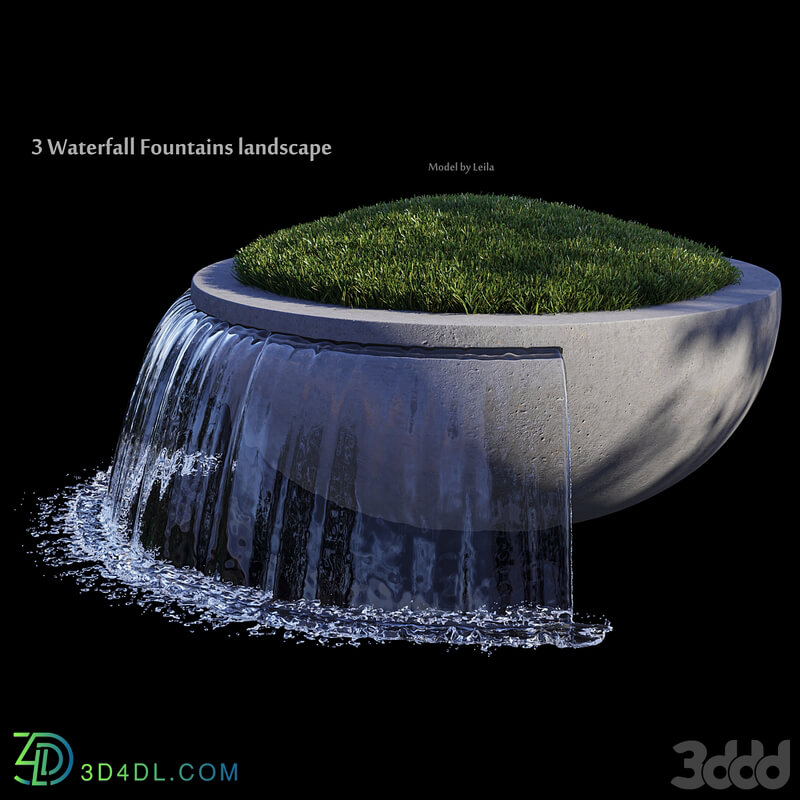 3 Waterfall Fountains Landscape