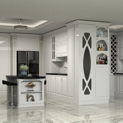 Classic kitchen and bar آشپزخانه و بار کلاسیک