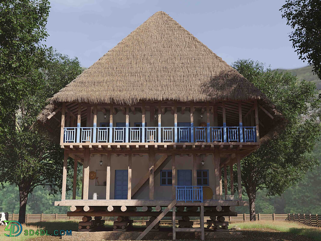 Ready scene of traditional forest house
