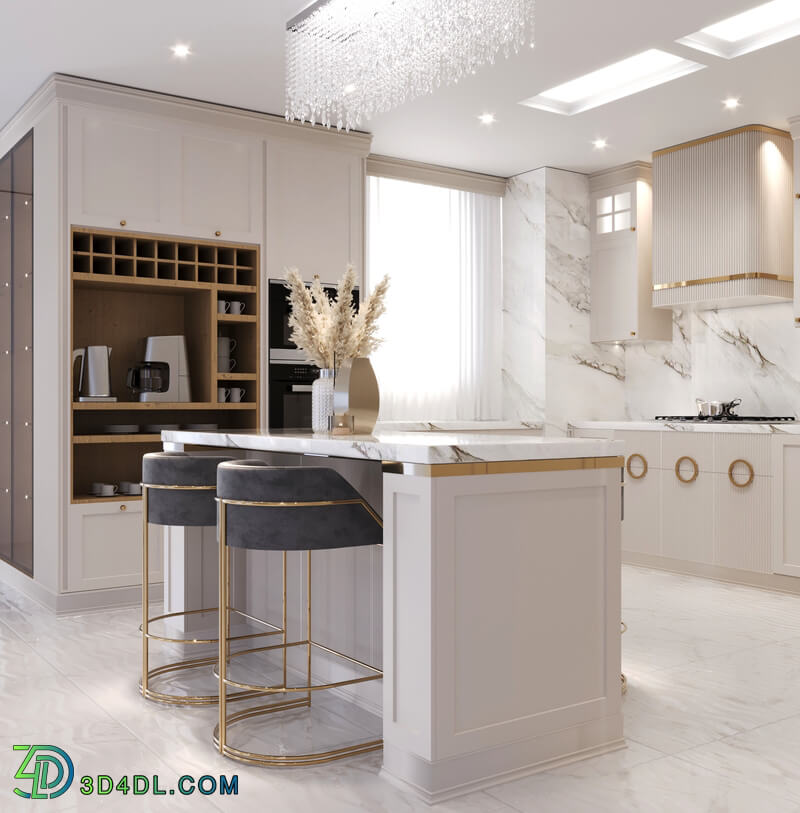 neoclassical kitchen