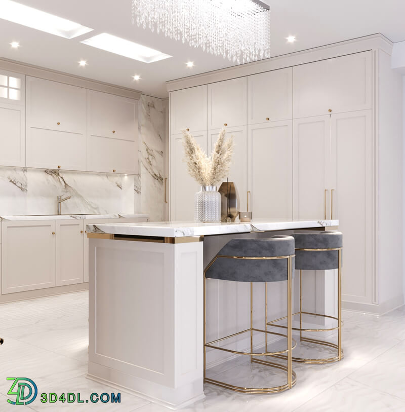 neoclassical kitchen