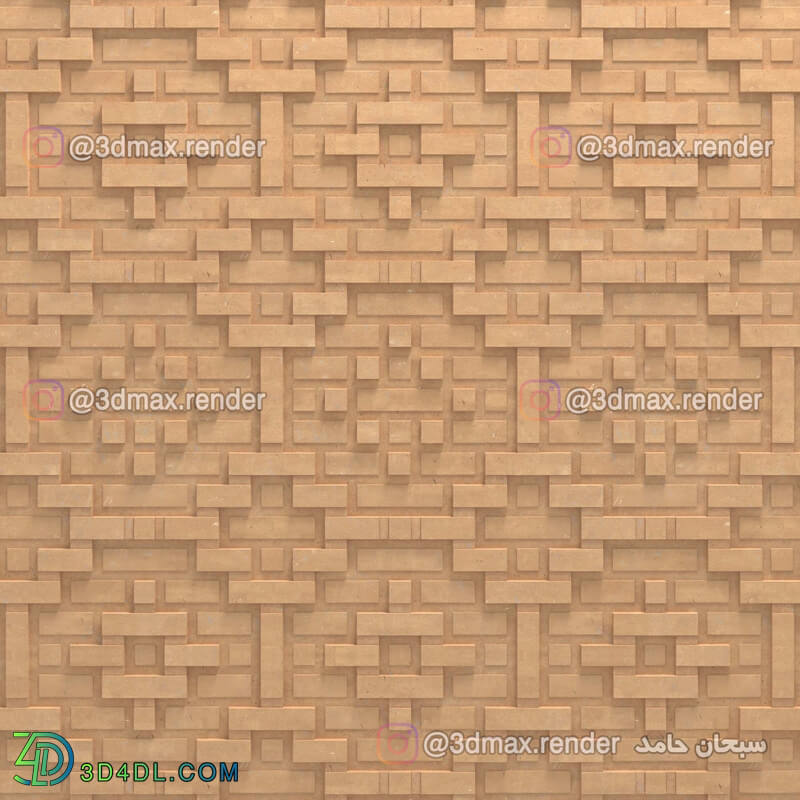 Texture and 3D model of brick decorations