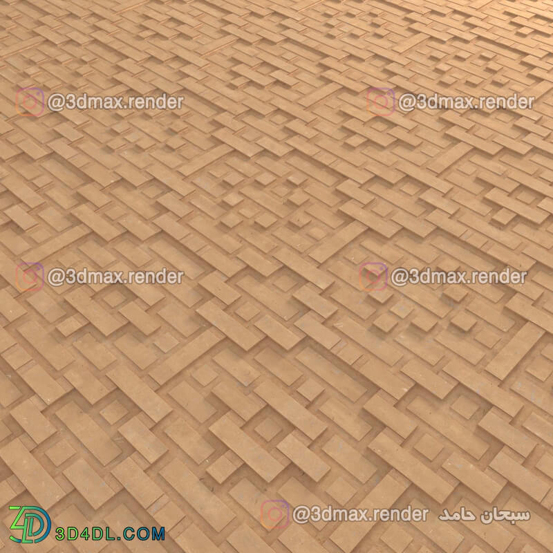 Texture and 3D model of brick decorations