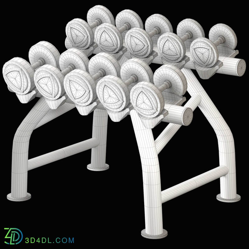 ZIVA ST2 5 PAIR HORIZONTAL DUMBBELL RACK