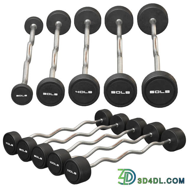 Urethane Fixed Curl Barbell Set