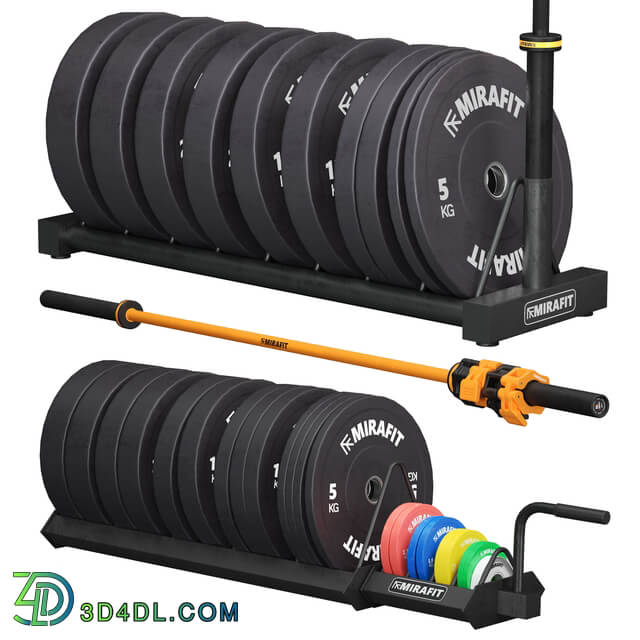 MIRAFIT BUMPER PLATES & STORAGE STAND SET