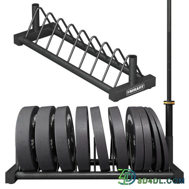 MIRAFIT BUMPER PLATES & STORAGE STAND SET