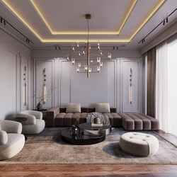 Neoclassical living hall سالن نشیمن نئوکلاسیک