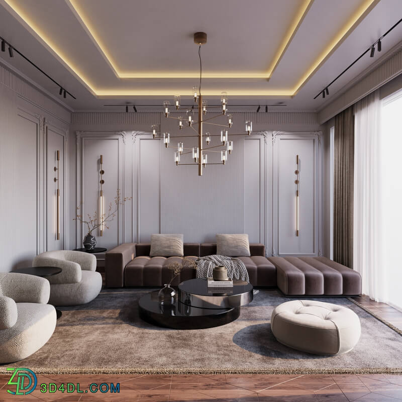 Neoclassical living hall