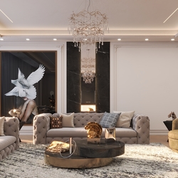 new Classic interior living room پذیرایی نئوکلاسیک