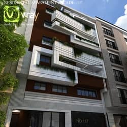 residental apartment-facade-111 نمای آپارتمان مسکونی-111