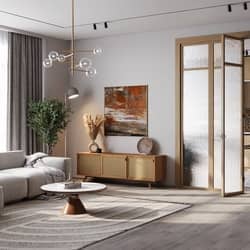 living room & Kitchen نشیمن و آشپزخانه