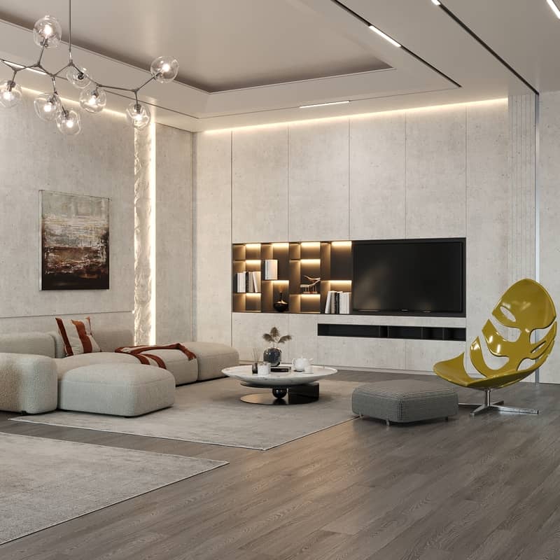 living room & TV set